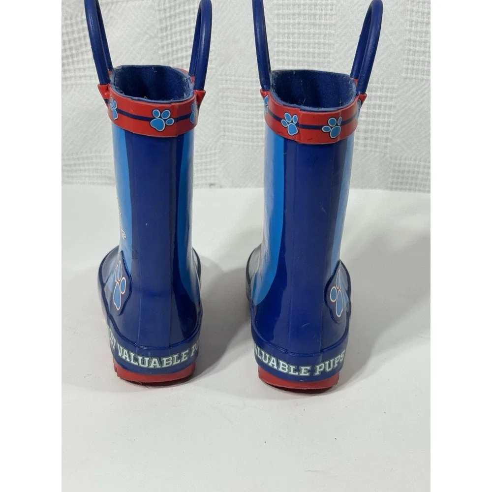 Paw Patrol Toddler Rain Boots Size 5-6 Blue‎ Red Rubber